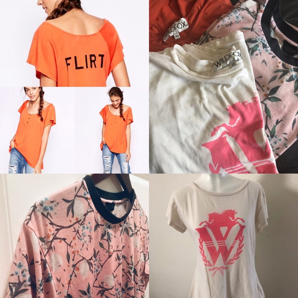 WILDFOX & TOPSHOP t-shirt bundle